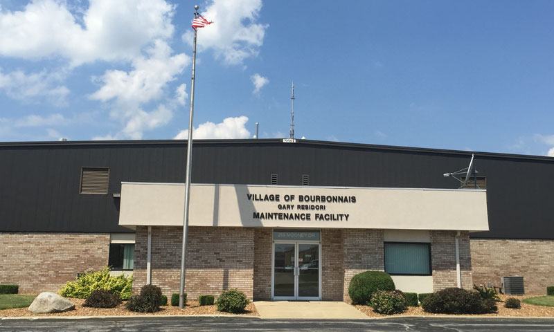 Outdoor front of Village of Bourbonnais Maintenance building